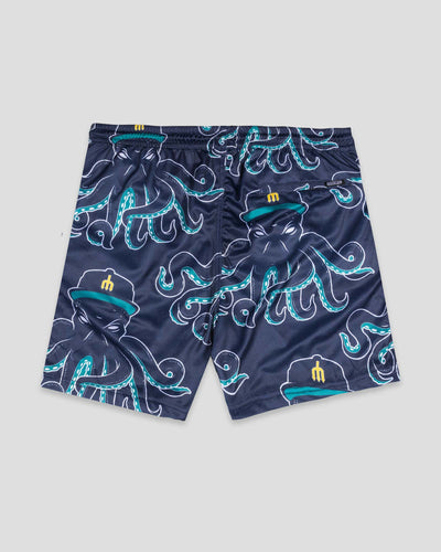 Mariners Monster Diamond Air Mesh Shorts (Navy) - Seattle Mariners - Baseballism Online