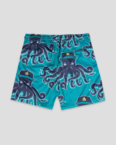Mariners Monster Diamond Air Mesh Shorts (Teal) - Seattle Mariners - Baseballism Online