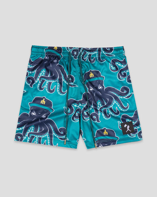 Mariners Monster Diamond Air Mesh Shorts (Teal) - Seattle Mariners