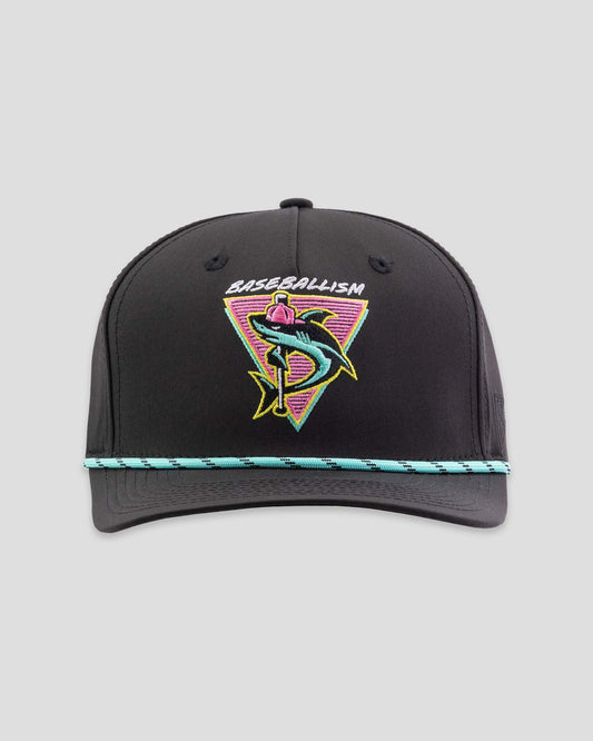 Shark Attack Rope Cap - Black - Baseballism Online