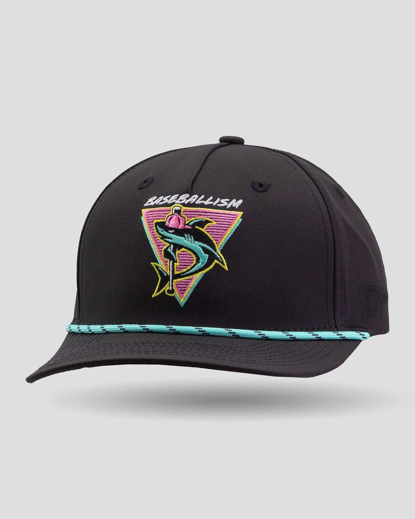 Shark Attack Rope Cap - Black - Baseballism Online