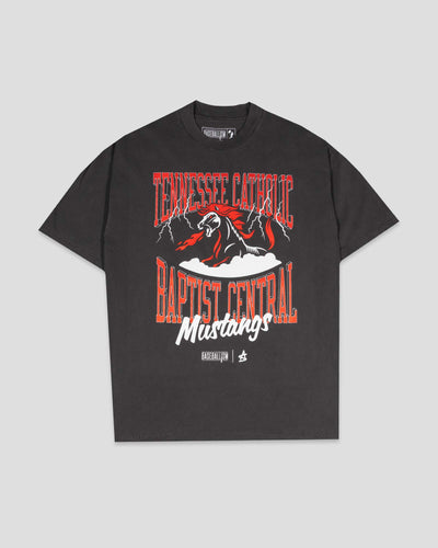 Tennessee Catholic Baptist Central Oversized T-Shirt (Carbon) - Baseballism x Austin Schultz - Baseballism Online