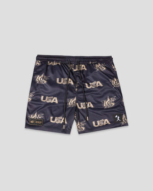 USA Pattern Diamond Air Youth Mesh Shorts (Gold) - Baseballism x USA Baseball - Baseballism Online