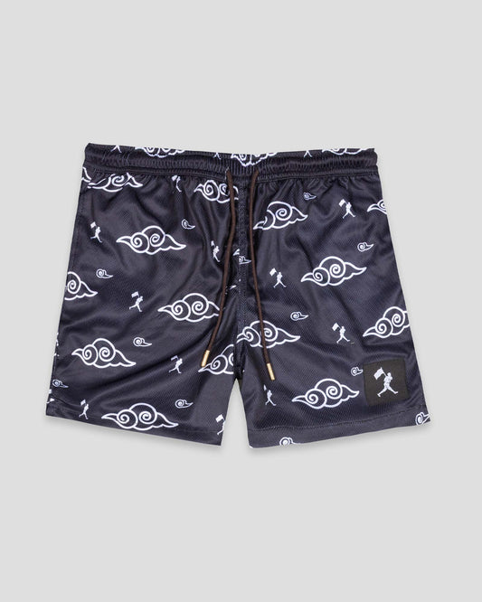 Kumo (Cloud) Anime Diamond Air Mesh Shorts Black - Baseballism Online