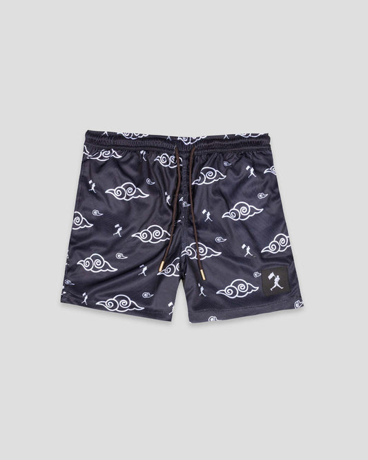 Kumo (Cloud) Anime Diamond Air Mesh Shorts Black
 - Youth - Baseballism Online