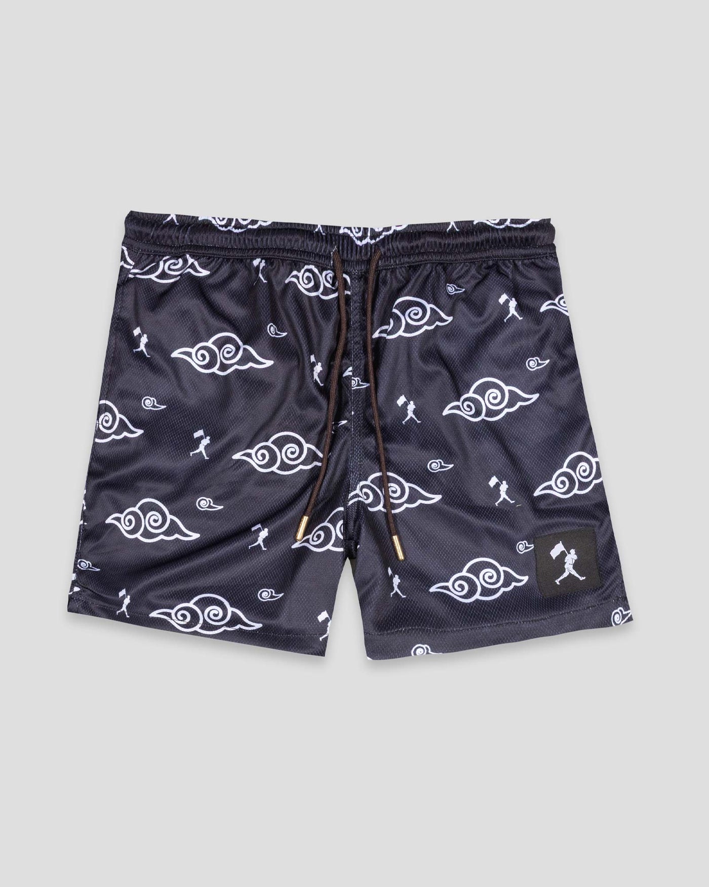 Kumo (Cloud) Anime Diamond Air Mesh Shorts Black