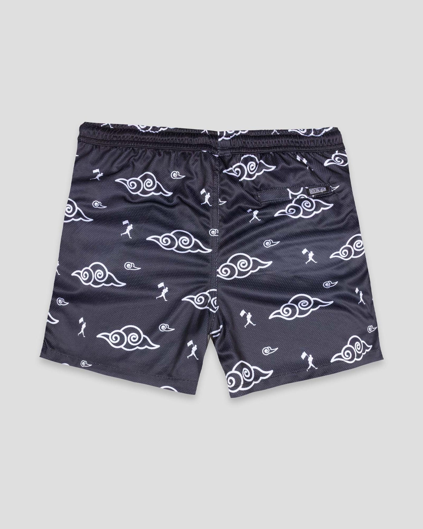 Kumo (Cloud) Anime Diamond Air Mesh Shorts Black