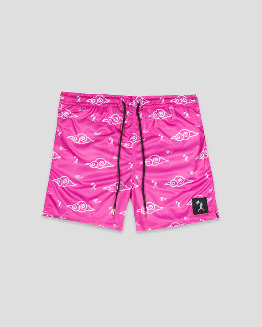 Kumo (Cloud) Anime Diamond Air Mesh Shorts Pink - Youth - Baseballism Online