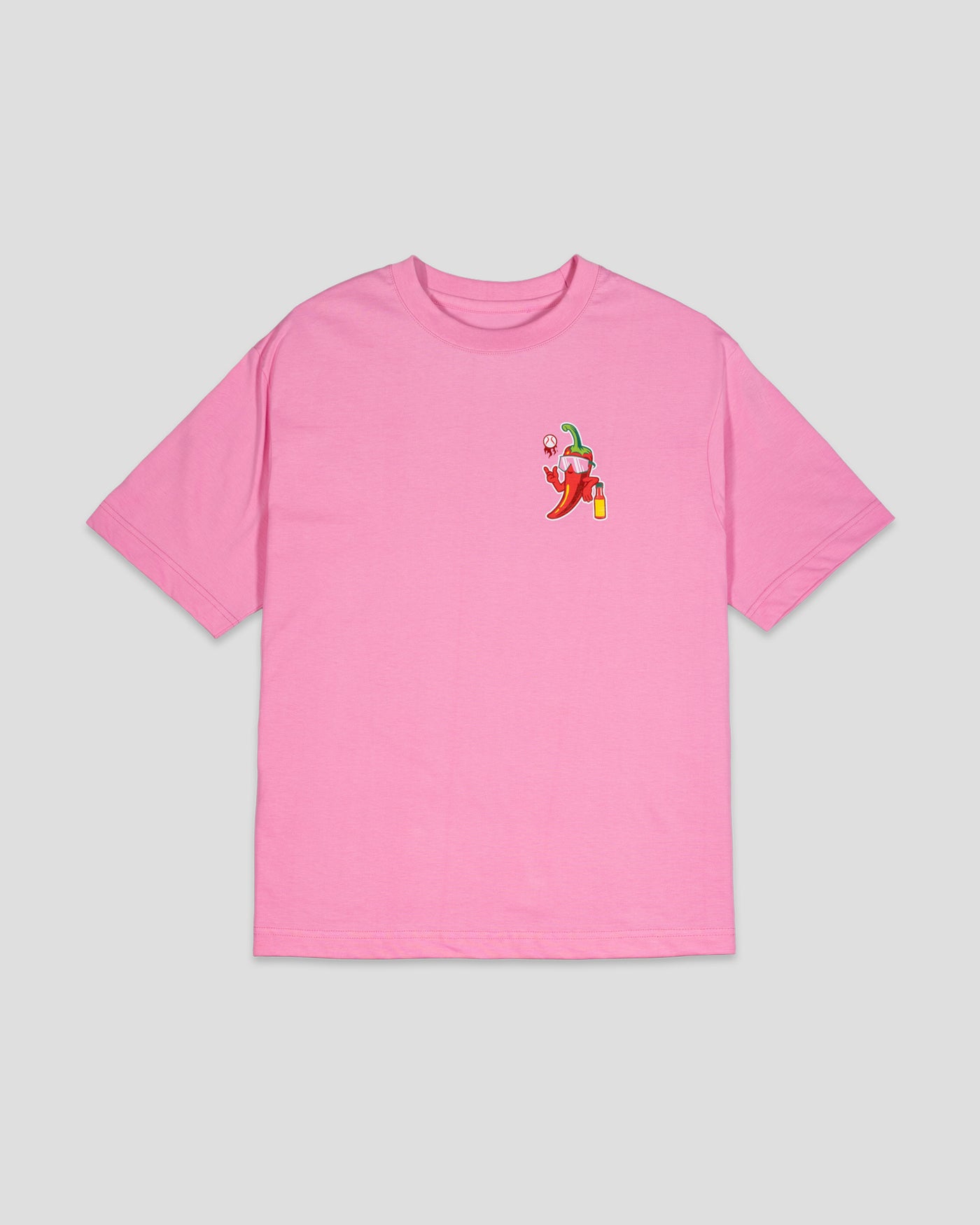 High Heat Hot Sauce Glow in the Dark Pima Cotton T-Shirt - Pink
