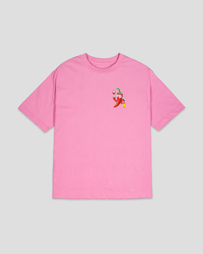 High Heat Hot Sauce Glow in the Dark Pima Cotton T-Shirt - Pink