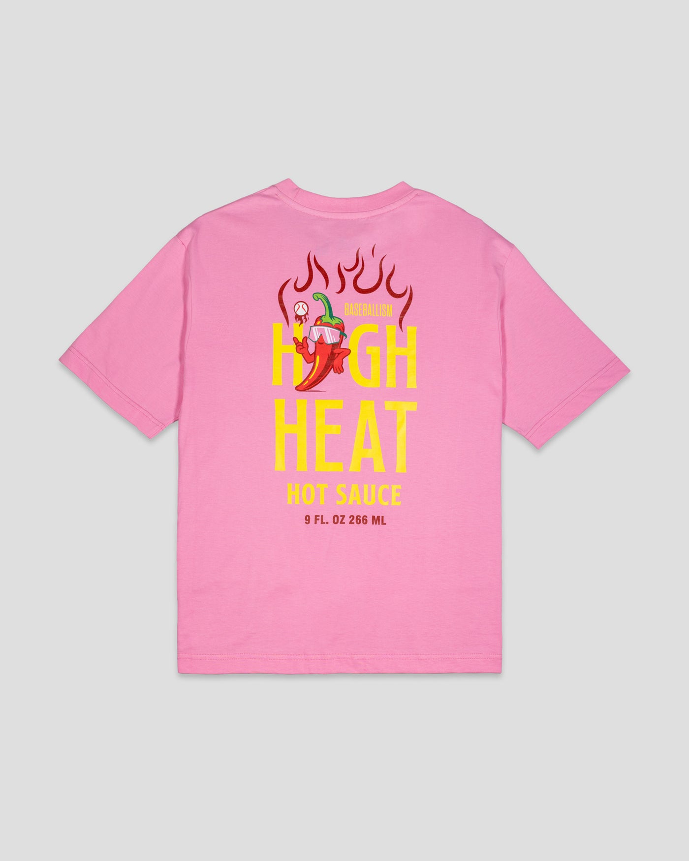High Heat Hot Sauce Glow in the Dark Pima Cotton T-Shirt - Pink