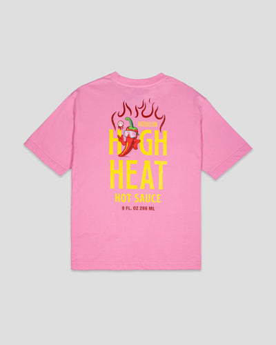 High Heat Hot Sauce Glow in the Dark Pima Cotton T-Shirt - Pink