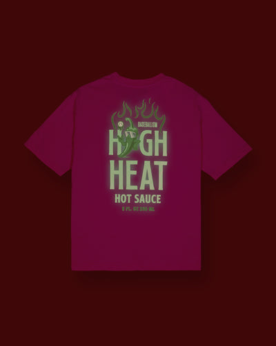 High Heat Hot Sauce Glow in the Dark Pima Cotton T-Shirt - Pink
