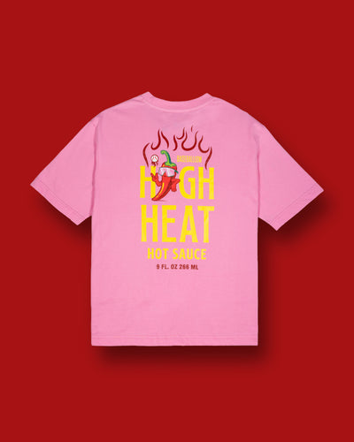 High Heat Hot Sauce Glow in the Dark Pima Cotton T-Shirt - Pink