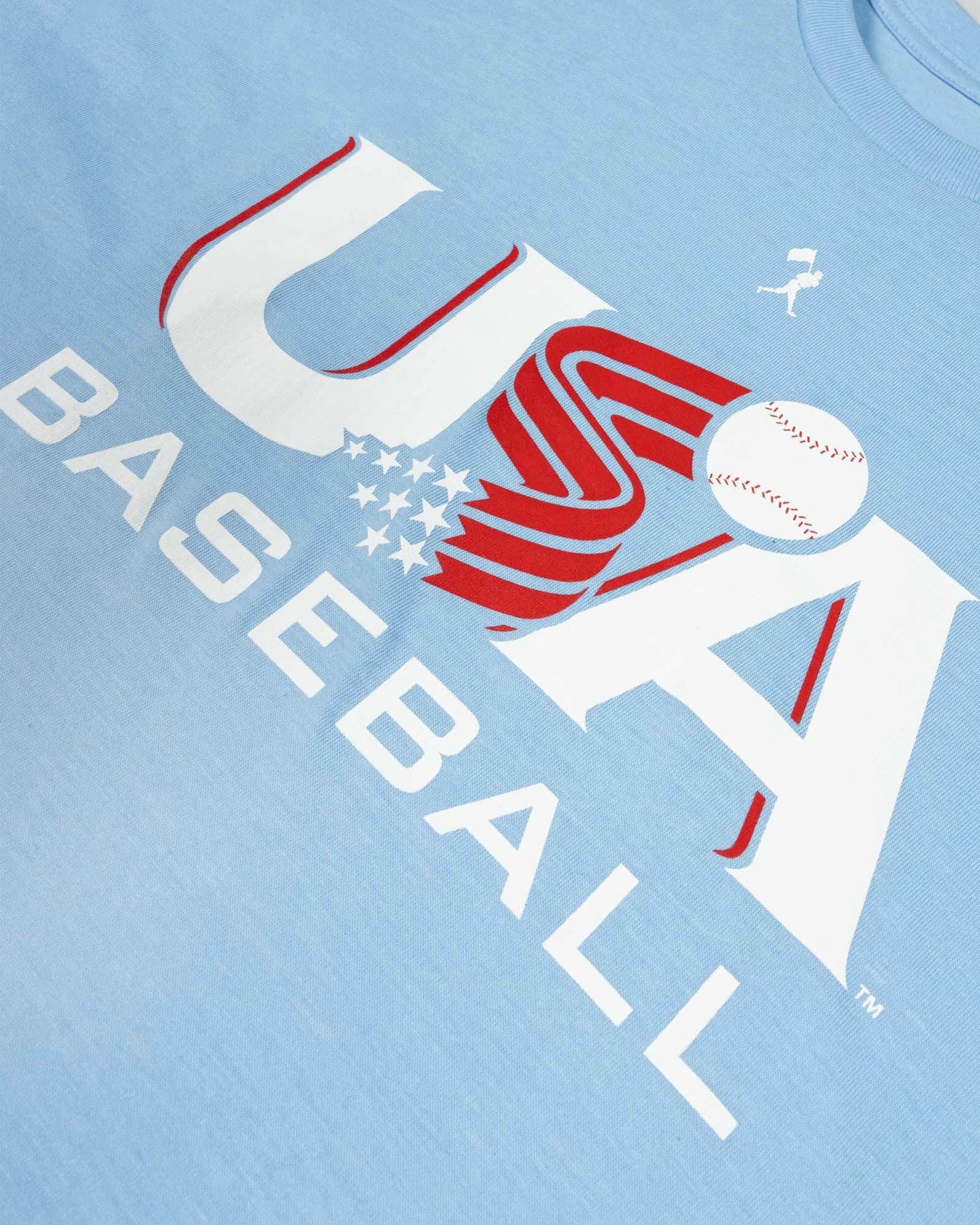 Traditional T-Shirt (Light Blue) - Baseballism x USA Baseball - Baseballism Online