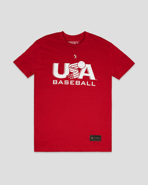Traditional T-Shirt (Red) - Baseballism x USA Baseball - Baseballism Online