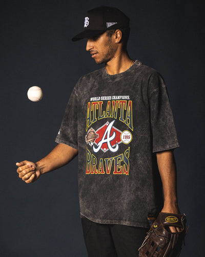 World Series 1995 Relaxed Fit T-Shirt (Black Acid Wash) - Atlanta Braves