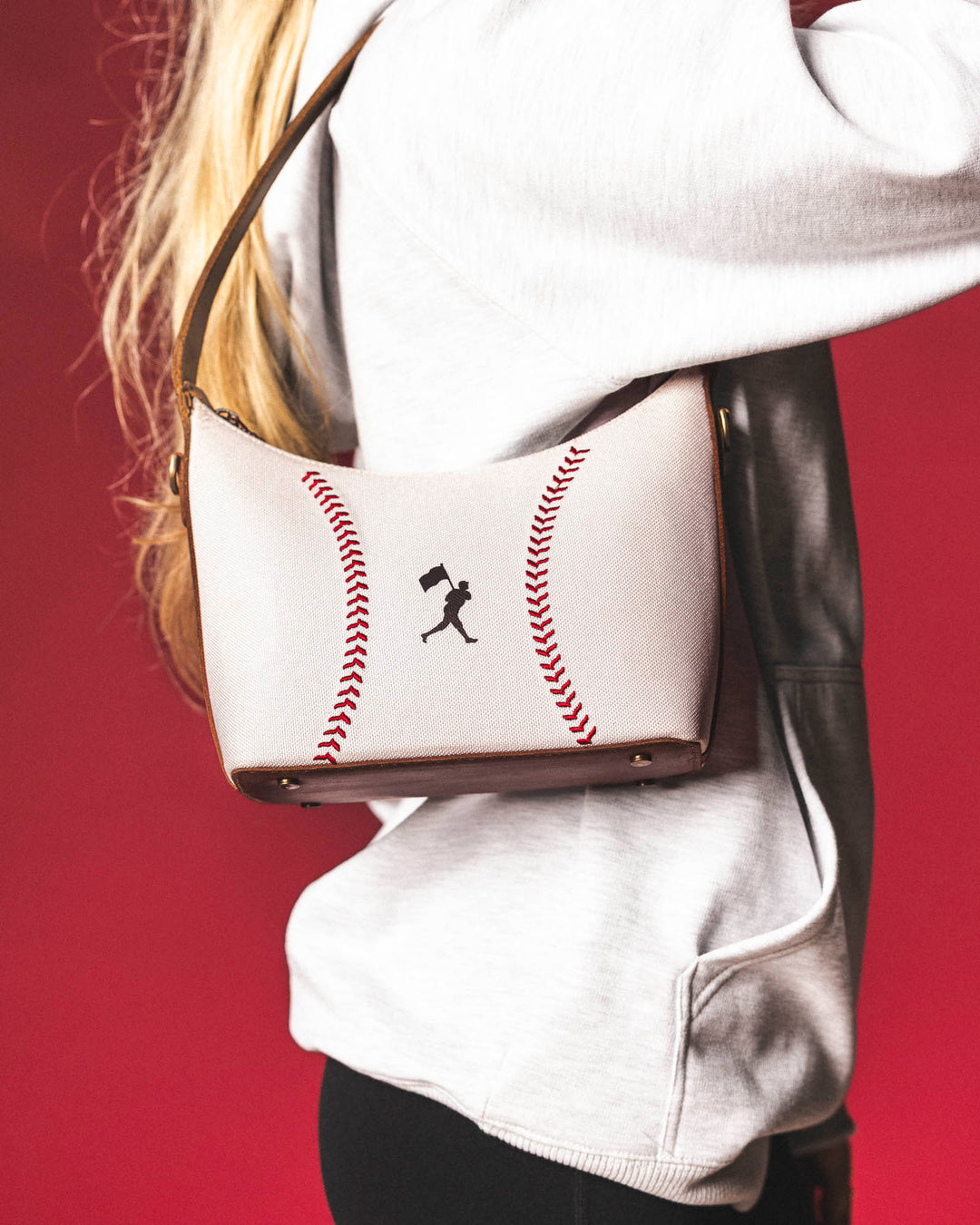 baseballism leather backpack Baseball Seams Shoulder Bag