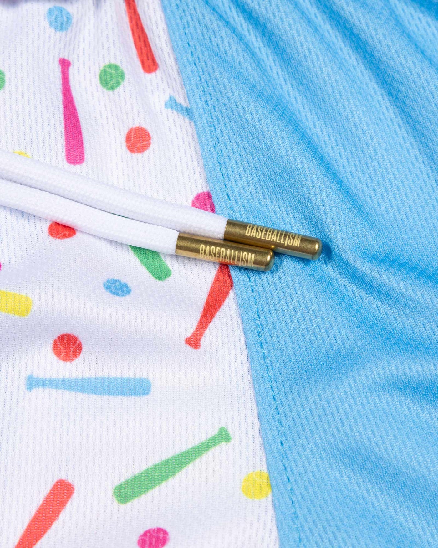 Batter Up Bakery Confetti Cupcake Diamond Air Mesh Shorts (Light Blue) - Youth