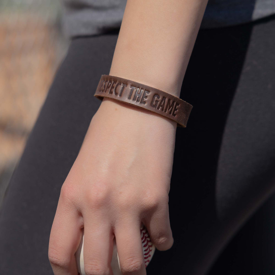 Respect the Game Single Loop Bracelet Dark Brown Baseballism