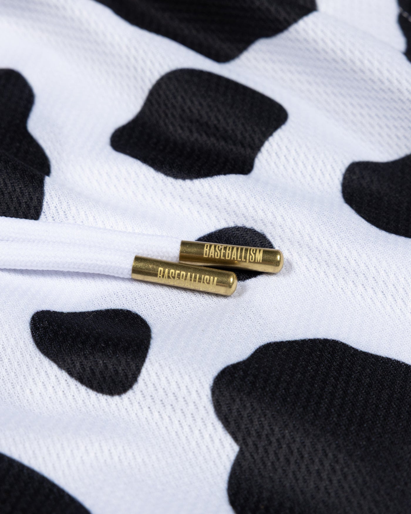 Moo Milk Cow Print Diamond Air Mesh Shorts - Black