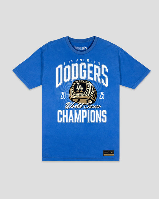 Los Angeles Dodgers Retro World Series Champs 2025 Blue T-Shirt (PREORDER SHIP DATE 1/1/2026)