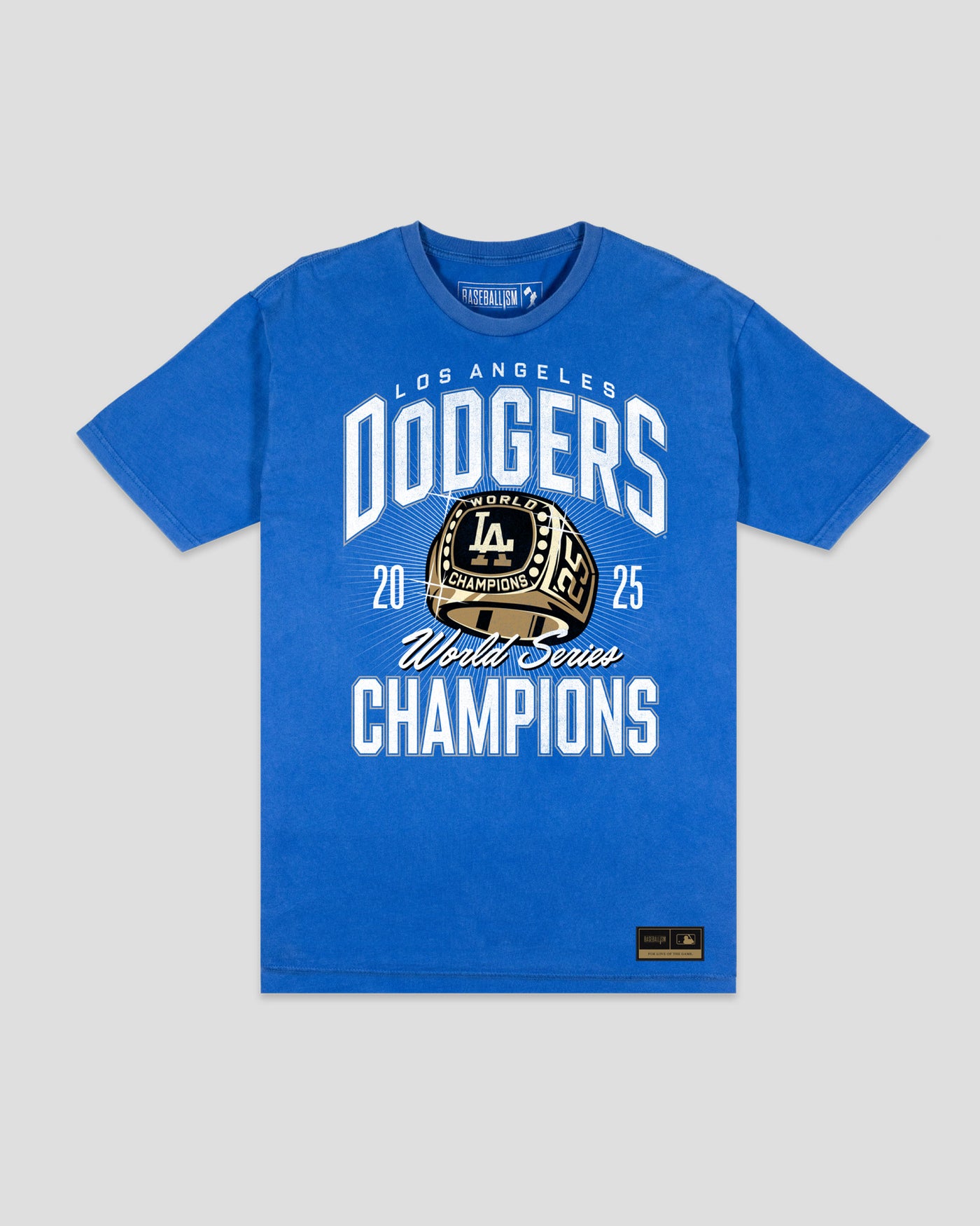 Los Angeles Dodgers Retro World Series Champs 2025 Blue T-Shirt (PREORDER SHIP DATE 1/1/2026)