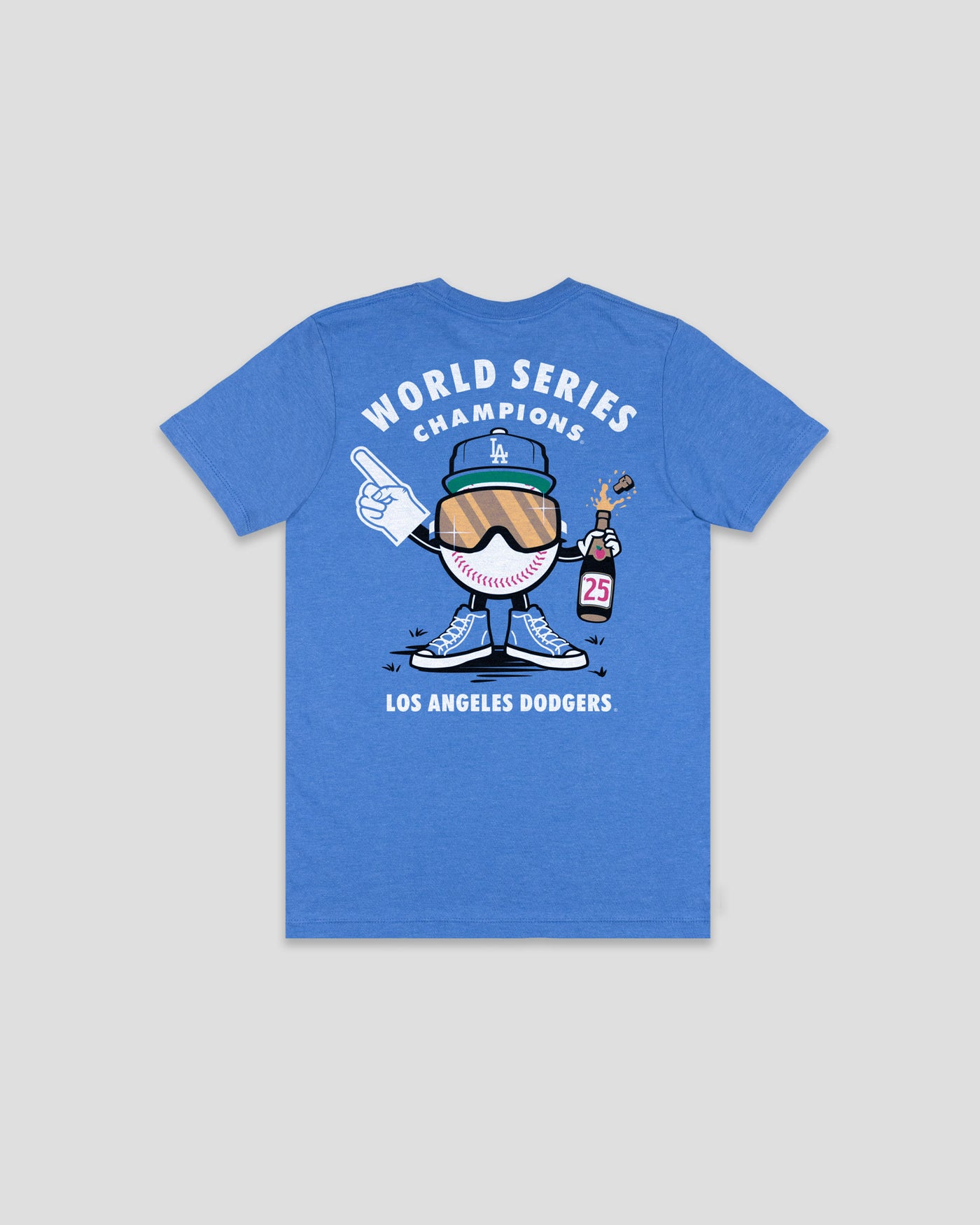 Los Angeles Dodgers World Series Sparkling Cider Shower Youth T-Shirt (PREORDER SHIP DATE 1/1/2026)