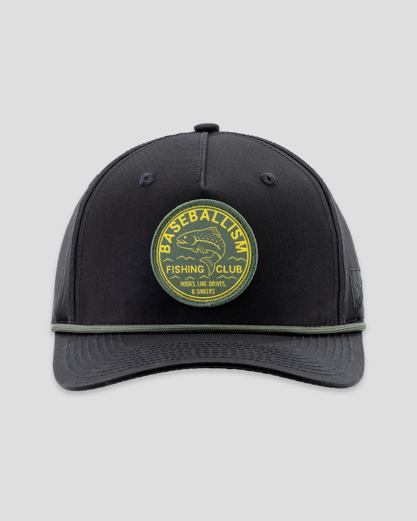 Fishing Club Patch Rope Cap - Black