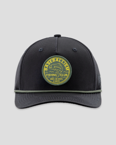 Fishing Club Patch Rope Cap - Black