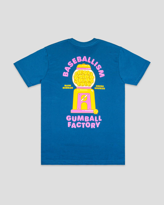 Gumball Factory T-Shirt - Royal - Baseballism Online