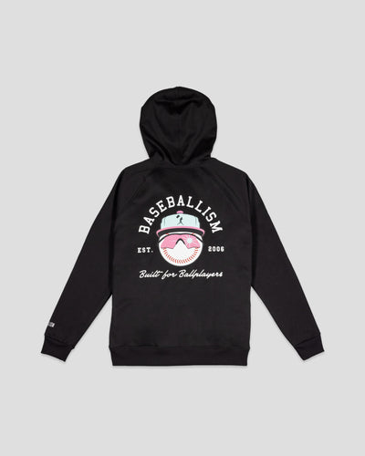 Happy Place Hoodie (Black) - Youth - Baseballism Online