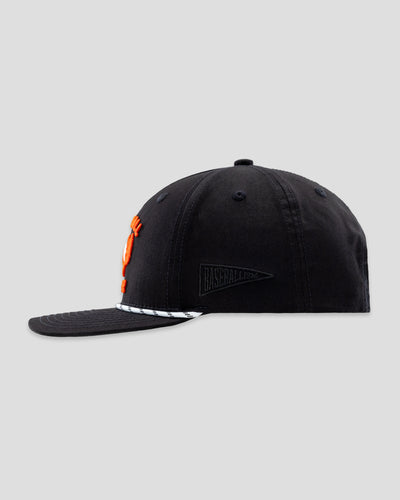 Hardball Hunter Five Panel Rope Cap - Black - Baseballism Online