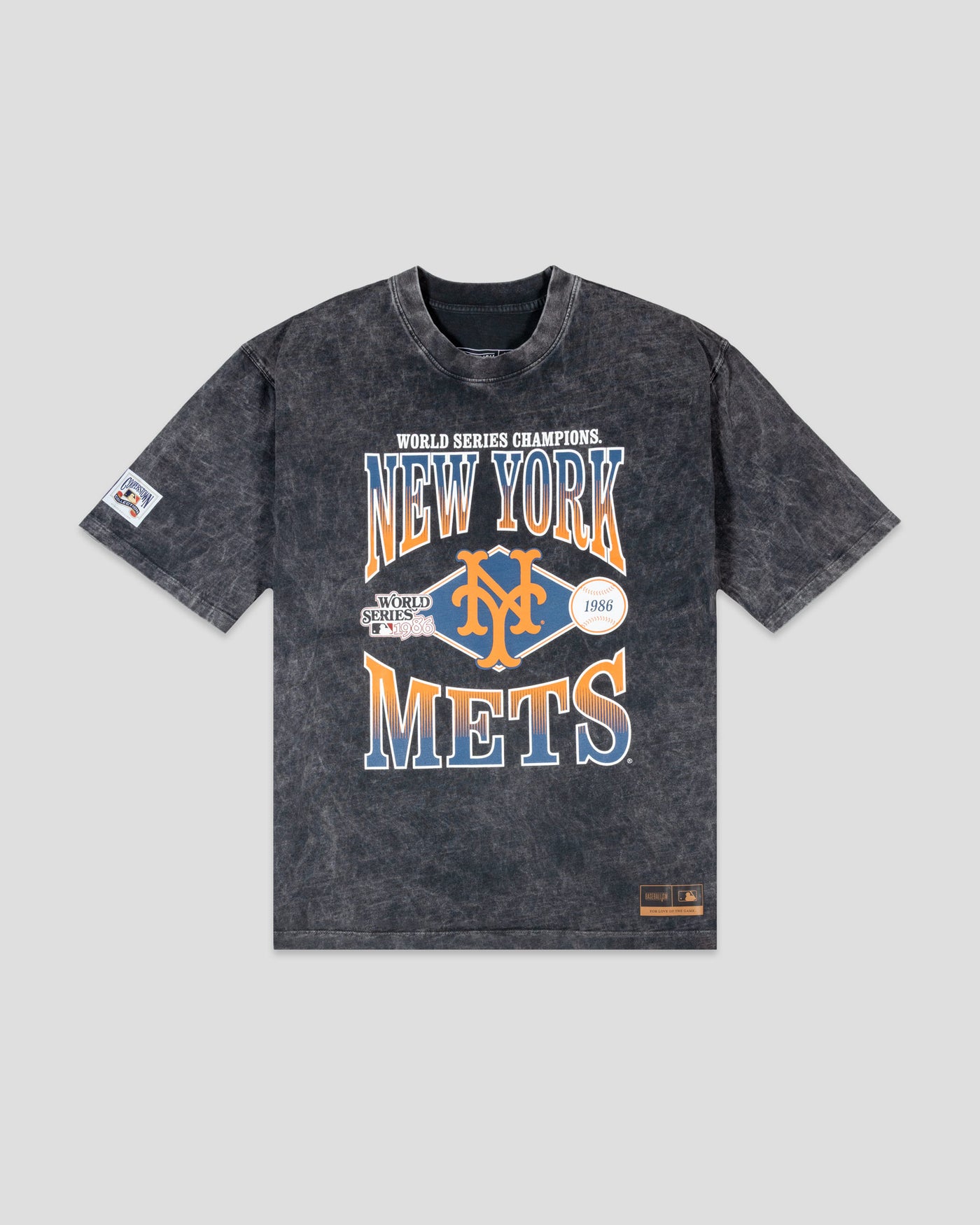 World Series 1986 Vintage Relaxed Fit T-Shirt (Black Acid Wash) - New