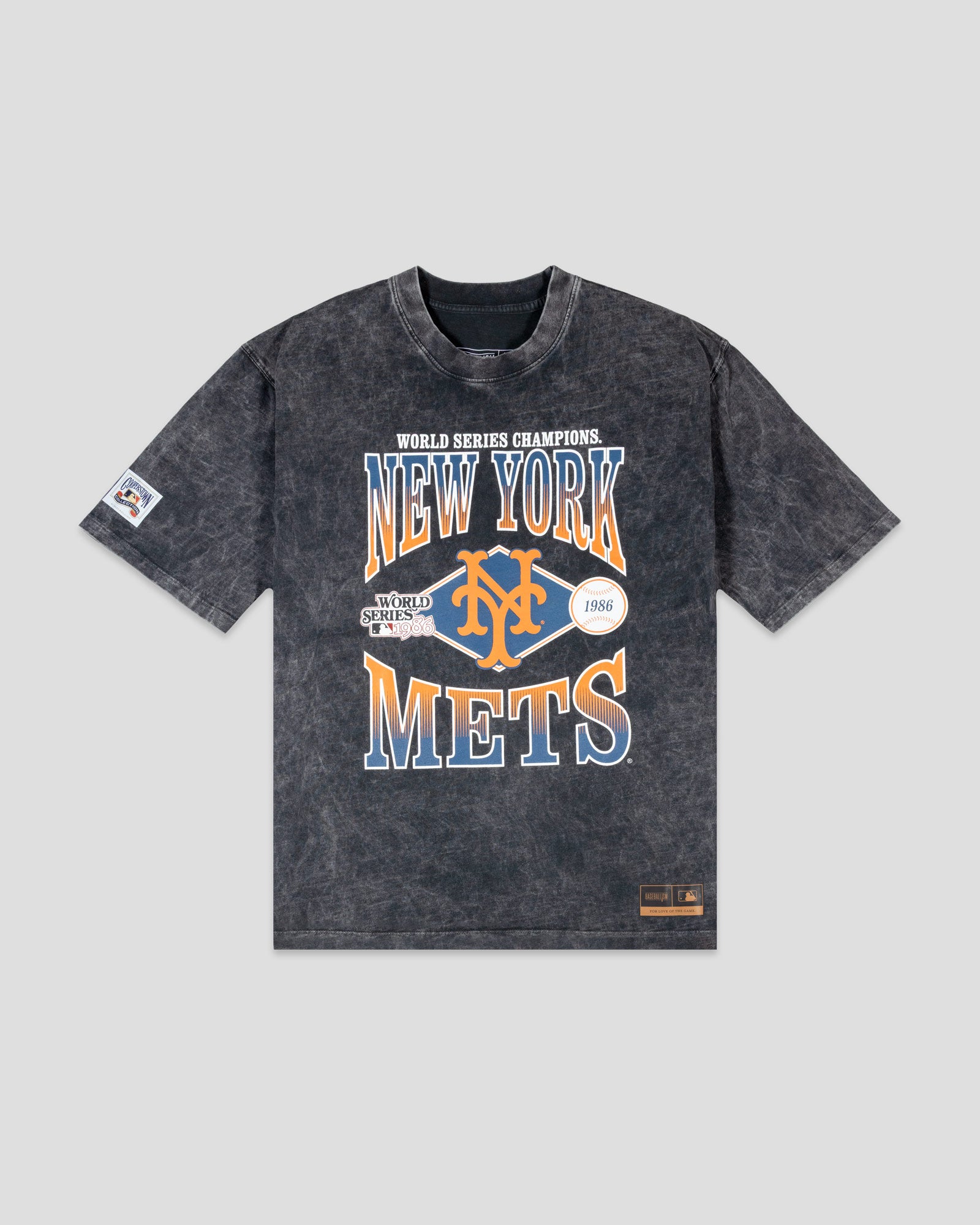 World Series 1986 Vintage Relaxed Fit T-Shirt (Black Acid Wash