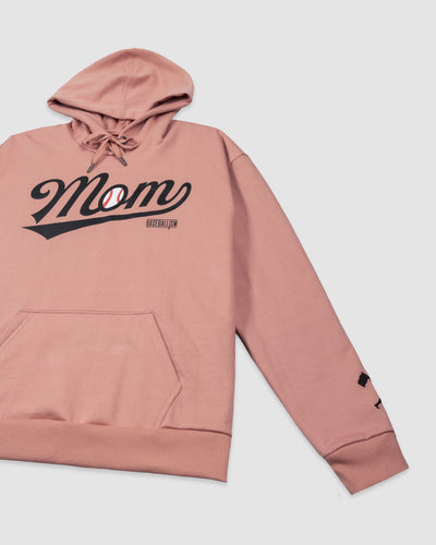 Baseball Mom Women's Hoodie - Blush Quartz - Baseballism Online