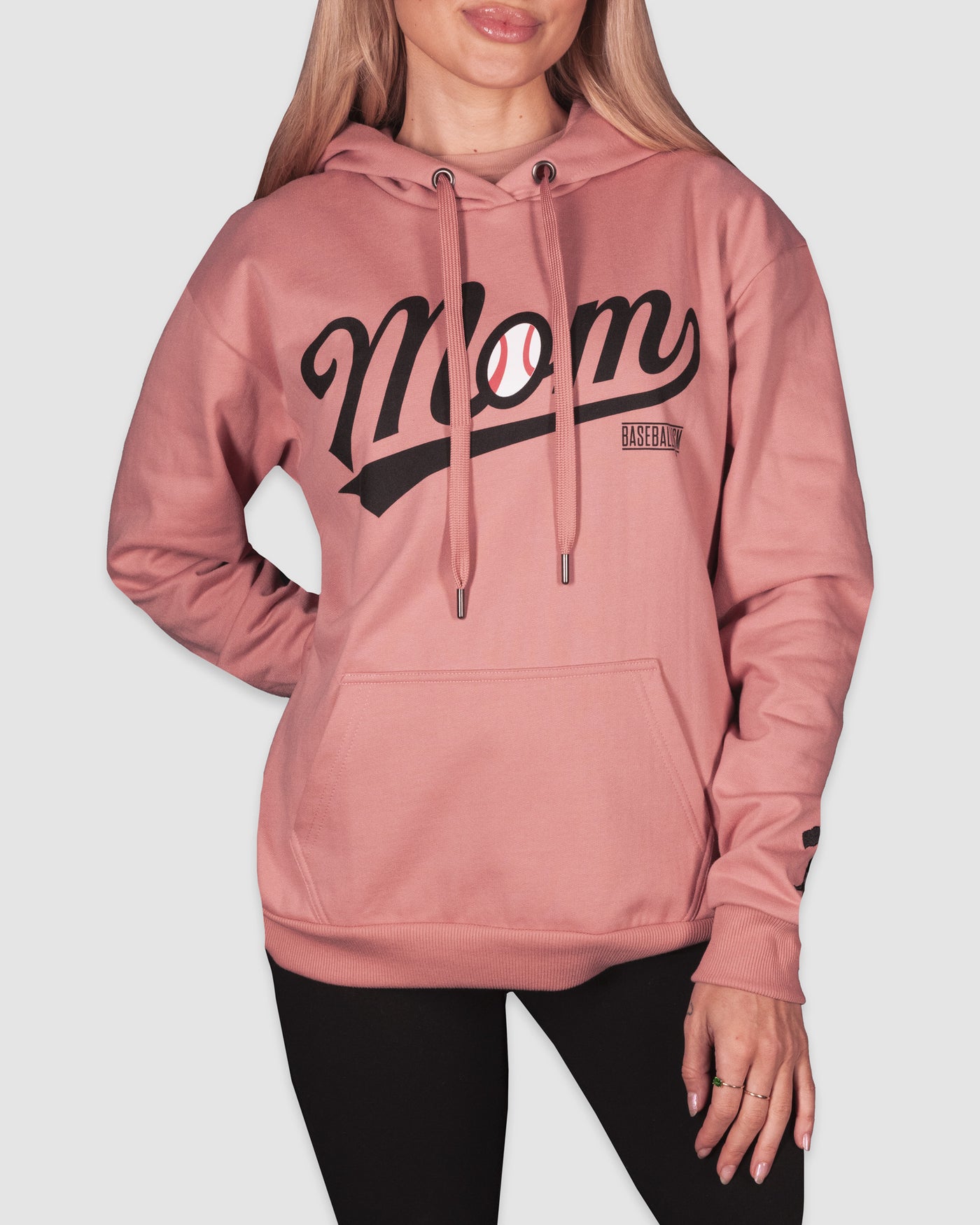 Baseball Mom Women's Hoodie - Blush Quartz - Baseballism Online
