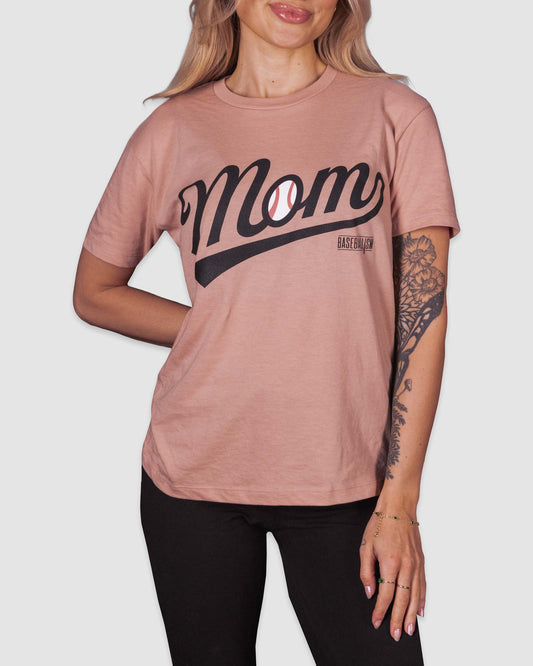 Baseball Mom Warm-up Tee - Blush Quartz - Baseballism Online