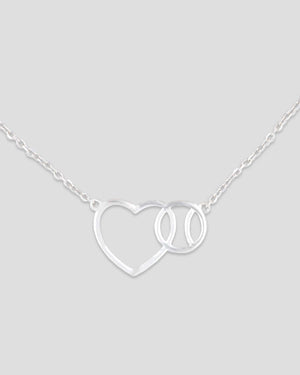 Love Baseball Necklace - Silver - Baseballism Online