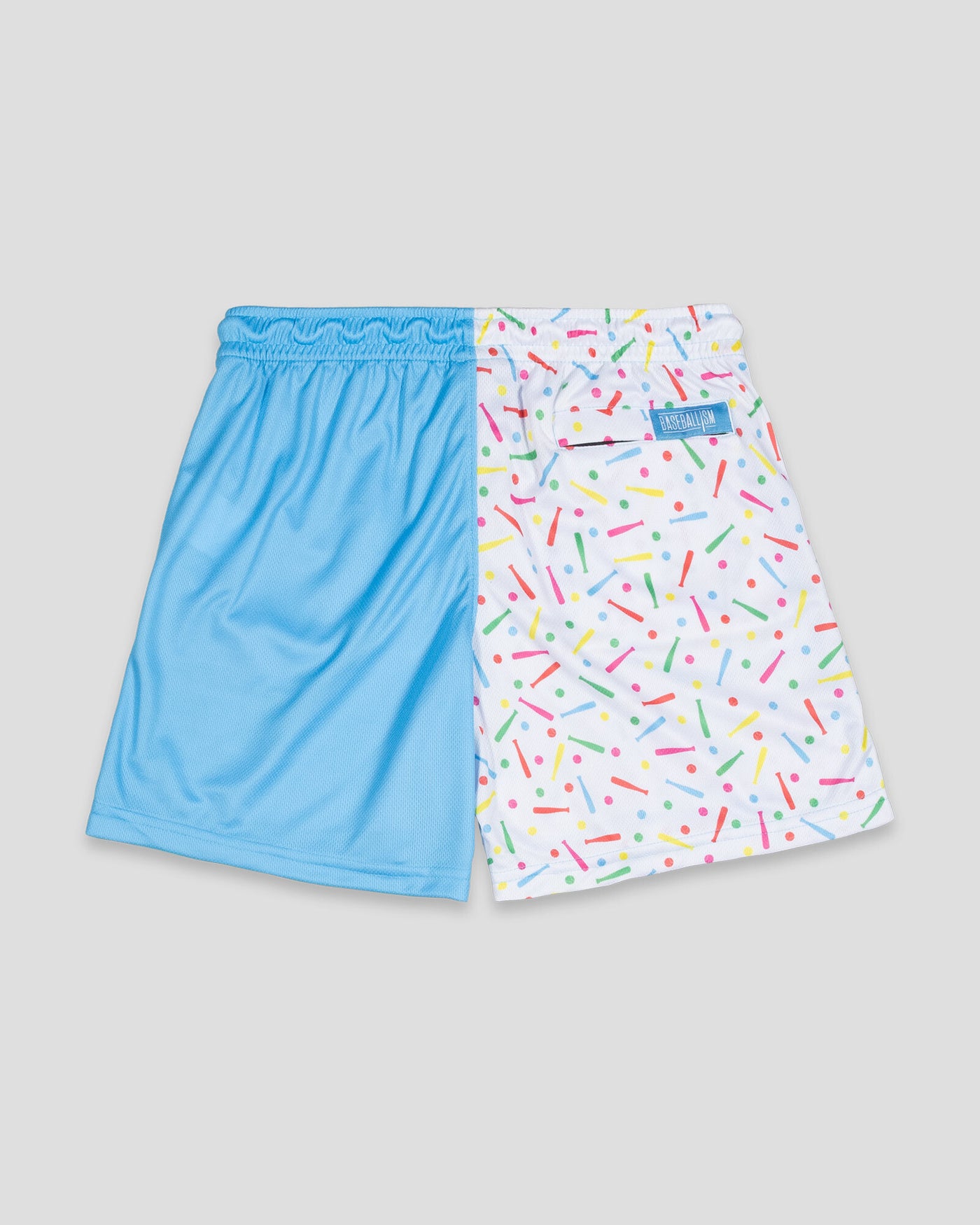 Batter Up Bakery Confetti Cupcake Diamond Air Mesh Shorts (Light Blue) - Youth - Baseballism Online