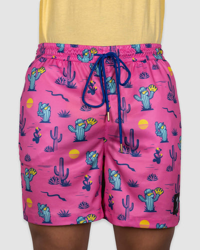 Spring Ball Cactus Diamond Air Mesh Shorts - Pink - Baseballism Online