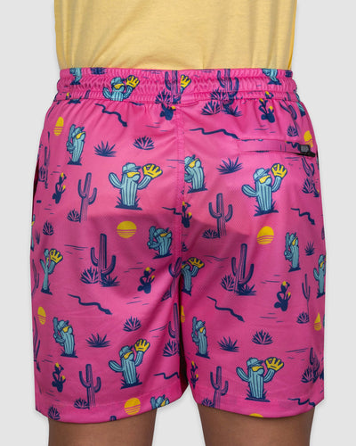 Spring Ball Cactus Diamond Air Mesh Shorts - Pink - Baseballism Online