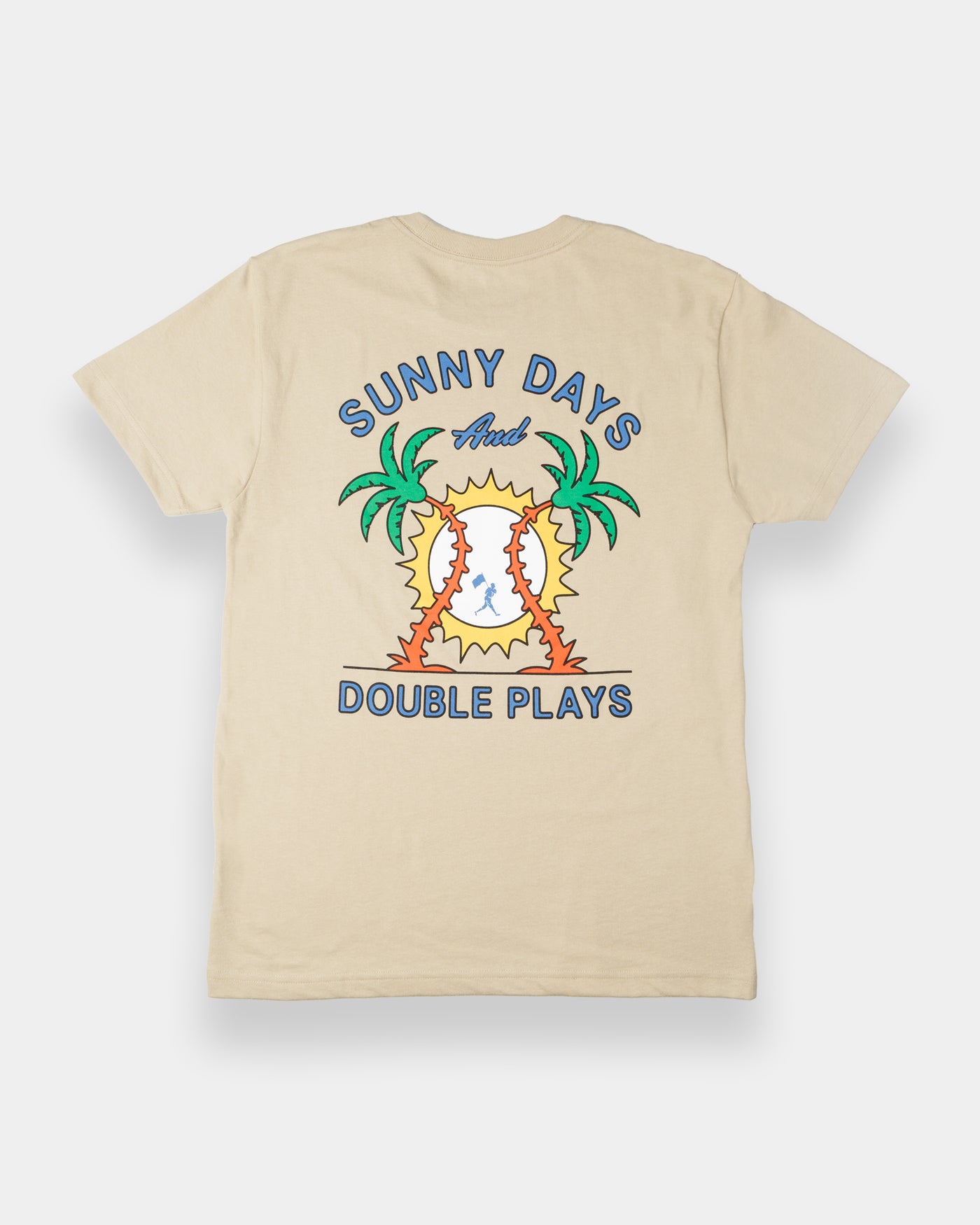 Sunny Days and Double Plays T-Shirt - Tan