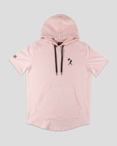 Flag Man Short Sleeve Hoodie - Cotton Candy Pink - Baseballism Online