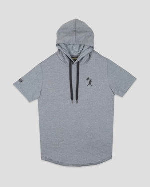 Flag Man Short Sleeve Hoodie (Grey) - Baseballism Online