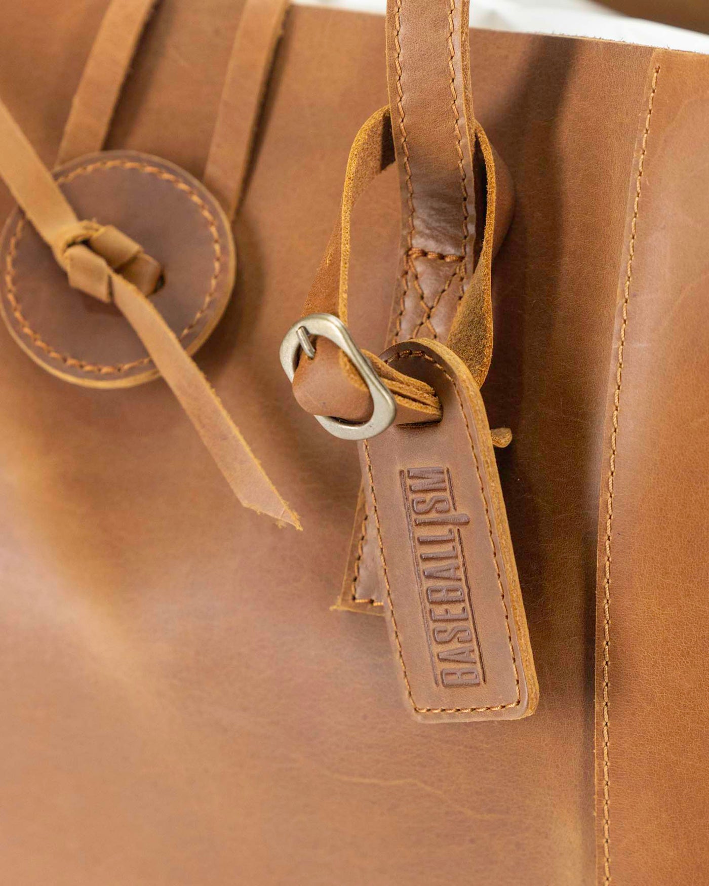 Vintage Glove Leather Tote - Caramel