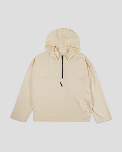Ballpark Scuba Quarter Zip Women's Hoodie - Whisper White - Baseballism Online