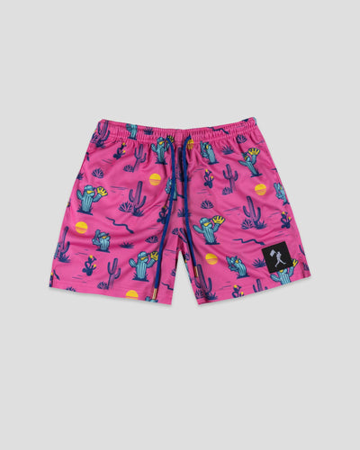 Spring Ball Cactus Diamond Air Youth Mesh Shorts - Pink - Baseballism Online