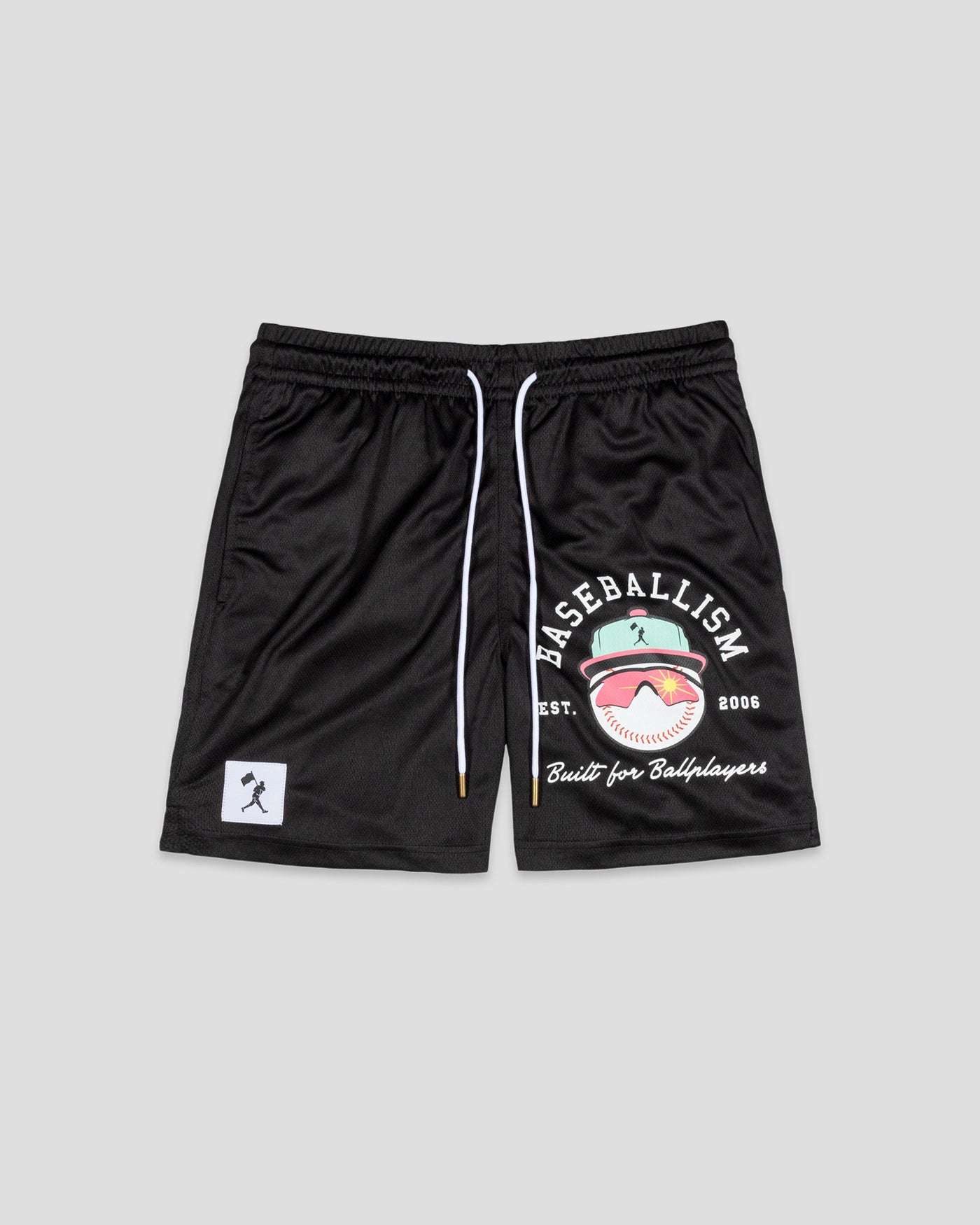 Yuvi Branded Diamond Air Mesh Shorts (Black) - Youth