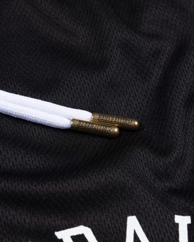 Yuvi Branded Diamond Air Mesh Shorts (Black) - Youth